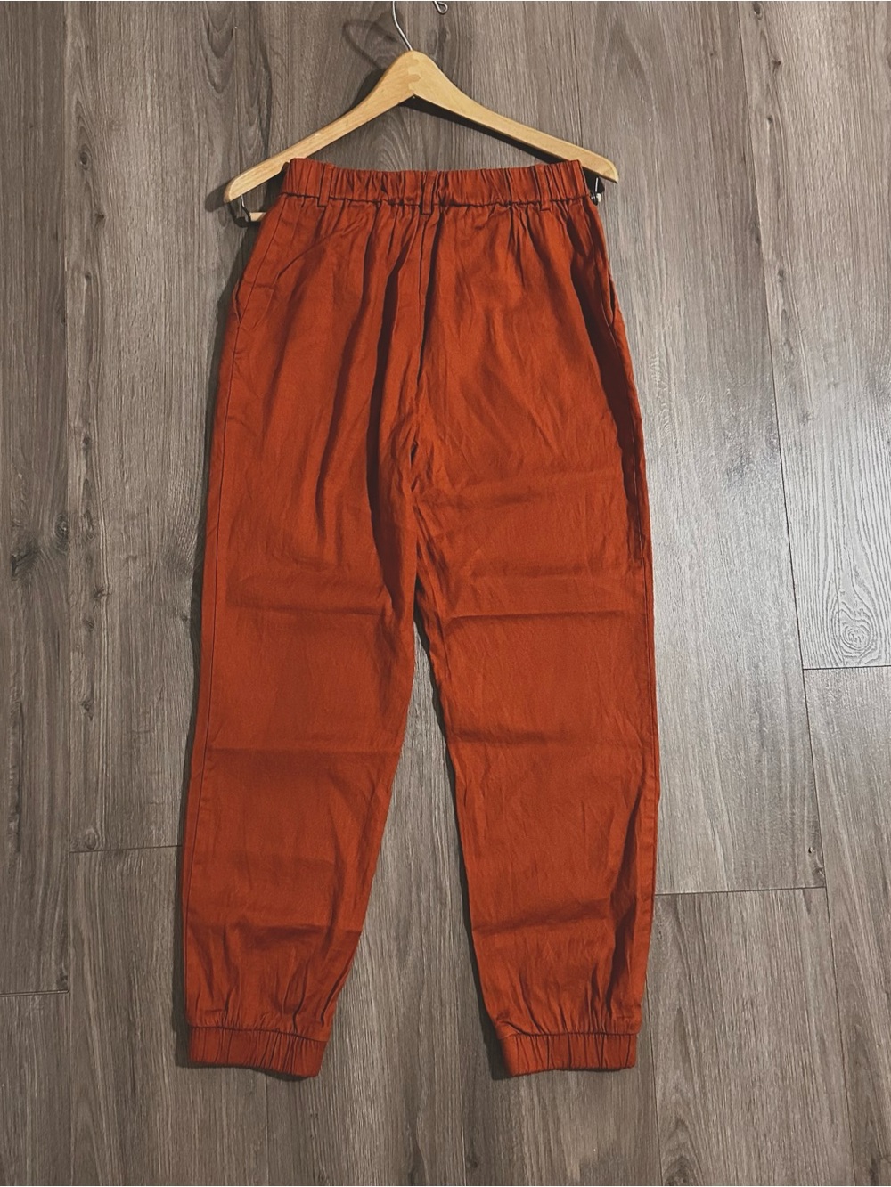 Express Linen Pants Rust Color Hi Rise - Picture 2 of 10